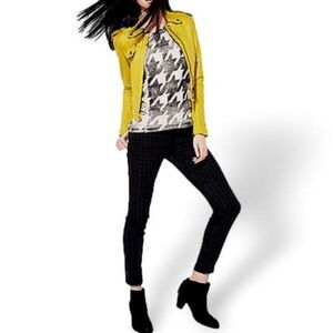 Current/Elliott GOLD FOIL HOUNDSTOOTH Skinny Jeans  ~ Size 29 ~ NEW